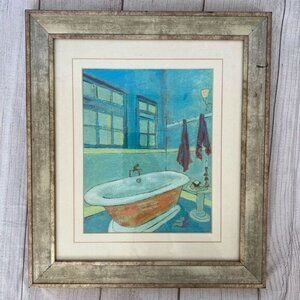 Bathroom hanging picture decor in frame 15.5x13.5x1